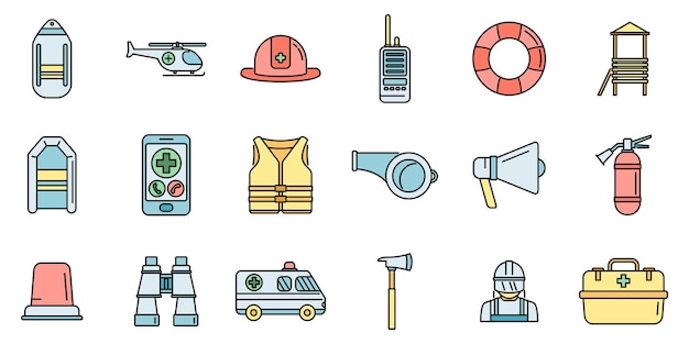 Los iconos del rescatador establecen el color del vector