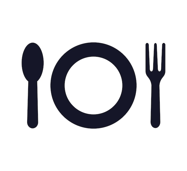 Iconos de restaurantes cuchara y tenedor Iconos vectoriales plantilla de diseño de logotipo