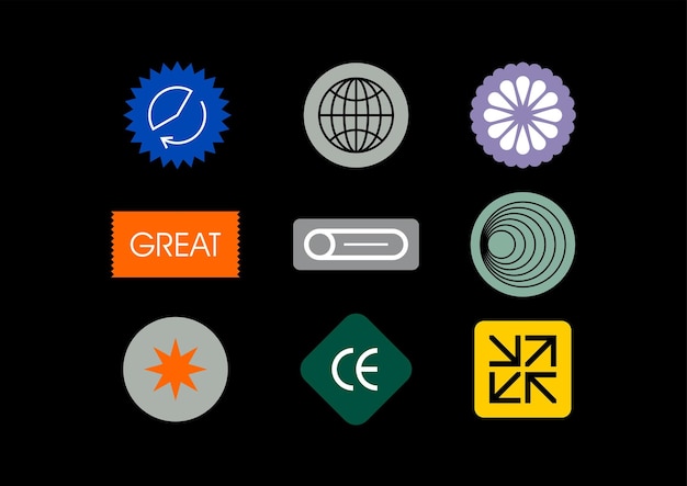 Iconos de resumen de las pegatinas