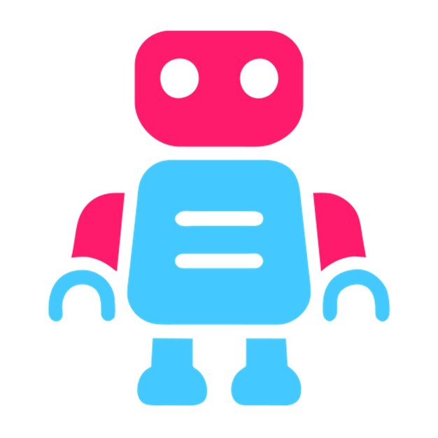 Iconos de robots para diseños futuristas o con temas de automatización aislamiento en fondo blanco estilo anime rgb