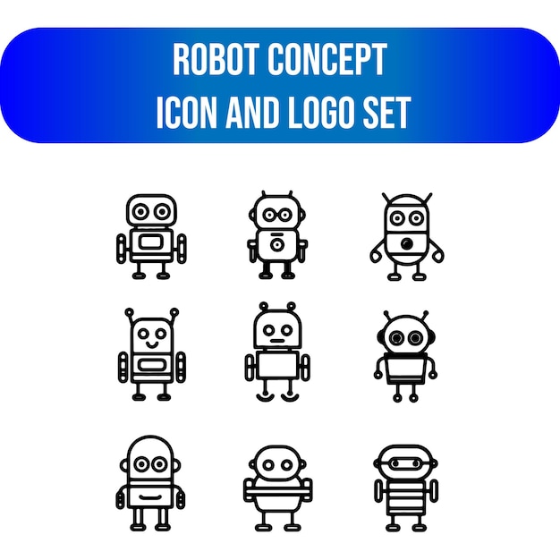Iconos de robots que se pueden editar