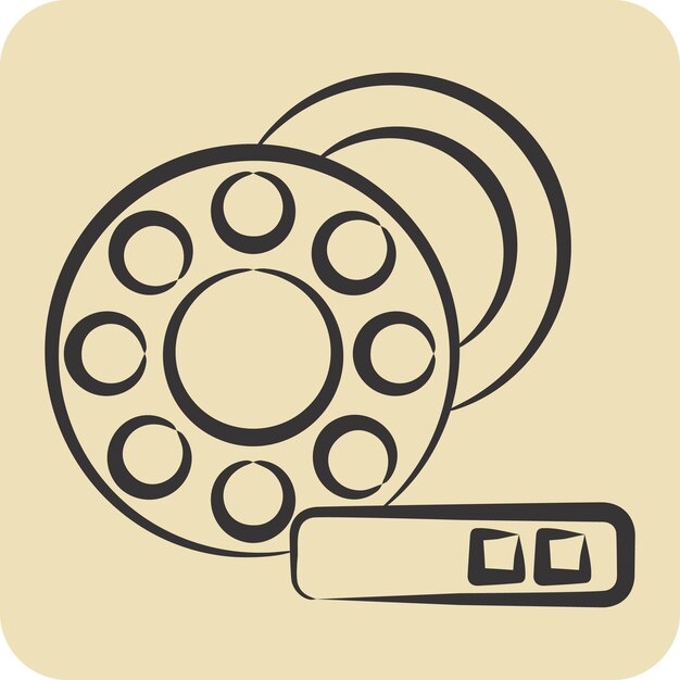 Iconos de rodamientos de ruedas relacionados con el símbolo de mantenimiento de automóviles de estilo dibujado a mano ilustración simple