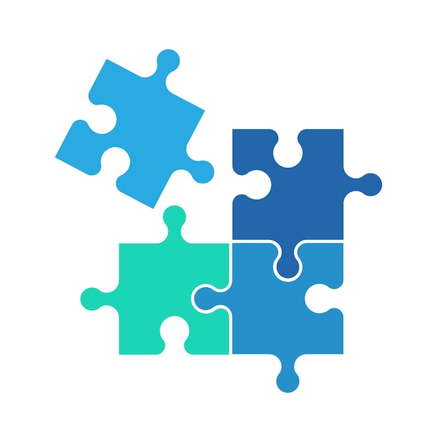 Iconos de rompecabezas Símbolo de trabajo en equipo Rompecabezas de rompecabeos Rompecabeos de azulejos Puzzle partes Solución de éxito empresarial