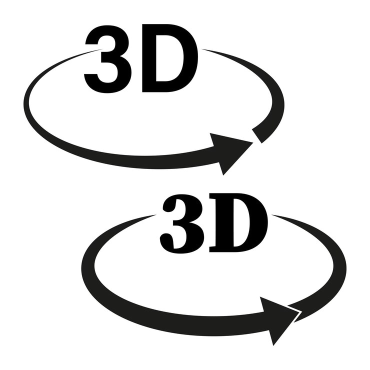 Vector iconos de rotación 3d símbolos de flecha circular señales gráficos tridimensionales ilustración vectorial sencilla
