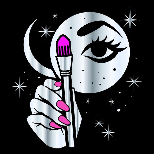 Iconos de salón de belleza de moda labios uñas amplificador de cabello pestañas en vector para diseño de logotipo de esmalte de uñas