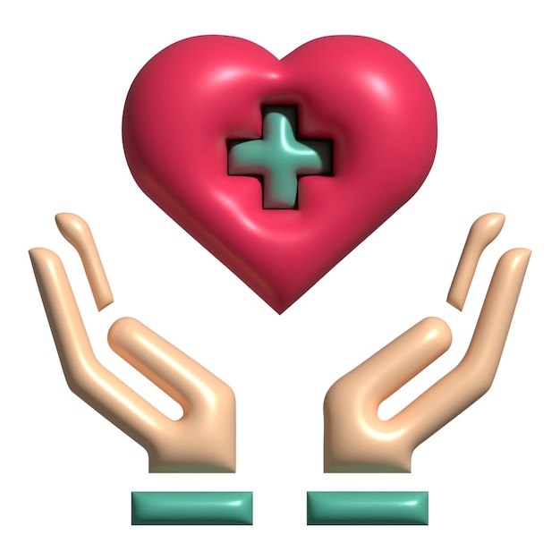 Iconos de salud simples con estilo 3D