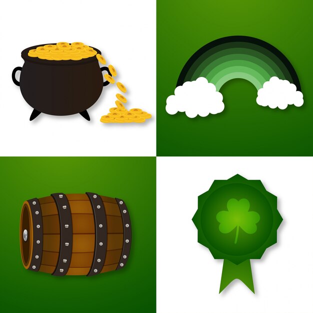 Vector iconos de san patricio set vector