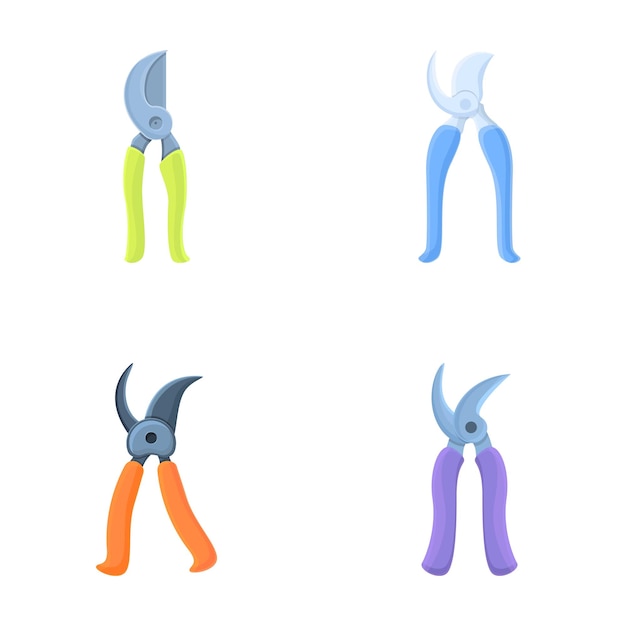 Los iconos de secadores se establecen en el vector de dibujos animados Varios secadores de jardín coloridos