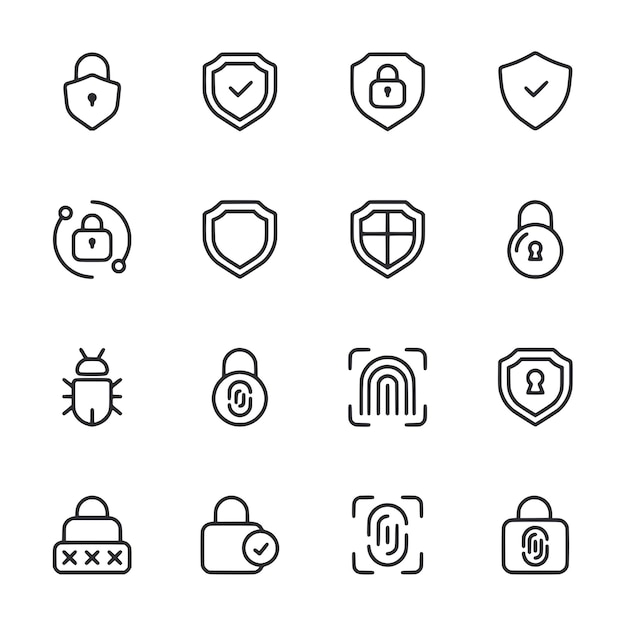 Iconos de seguridad y protección para la seguridad digital