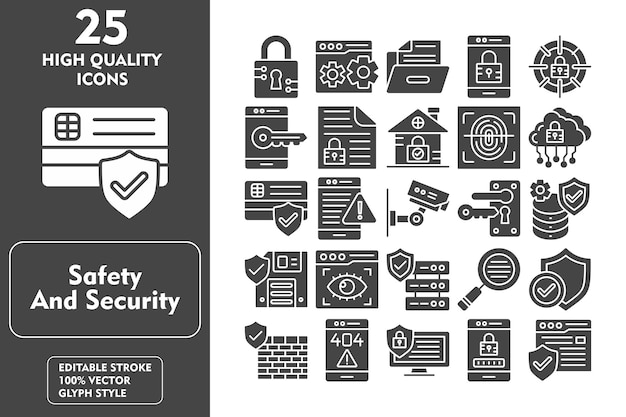 Iconos de seguridad y seguridad