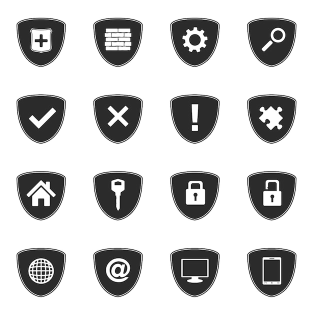 Vector iconos de seguridad