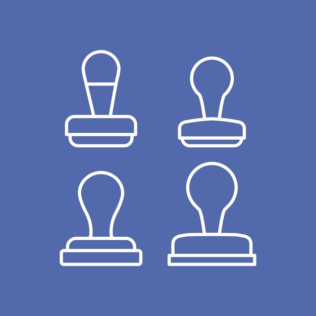 Iconos de sellos conjunto de aprobación señalización ilustración de moda