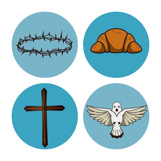 Iconos de la semana santa redonda