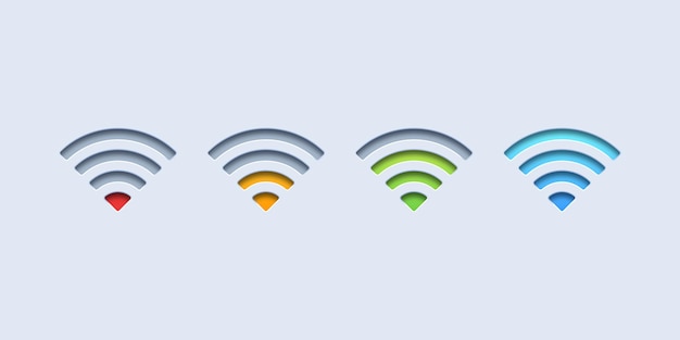 Iconos de señal wifi coloridos