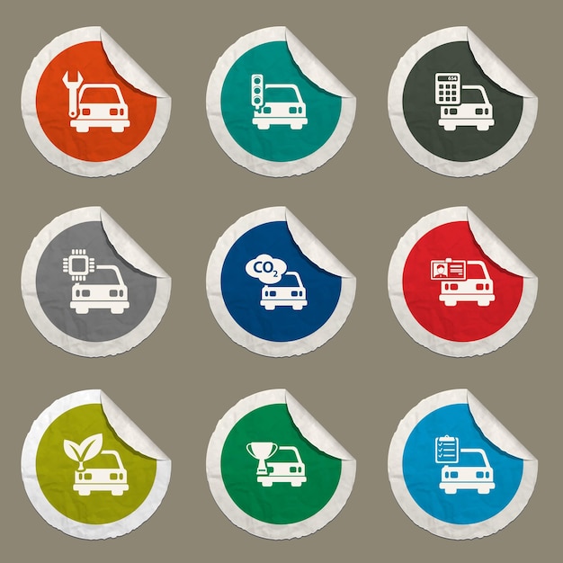 Iconos de servicio de coche para sitios web e interfaz de usuario