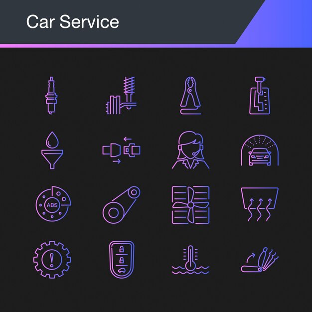 Iconos de servicio de coche