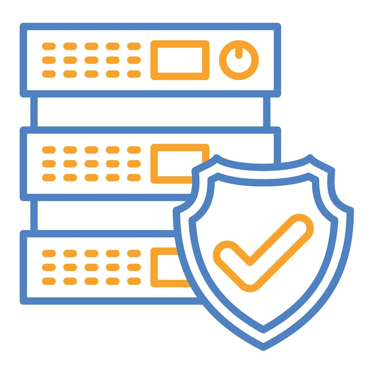Vector iconos de servidor seguro