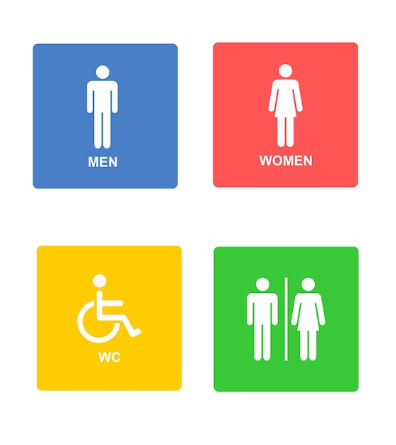 iconos de signos de baño para hombres y mujeres