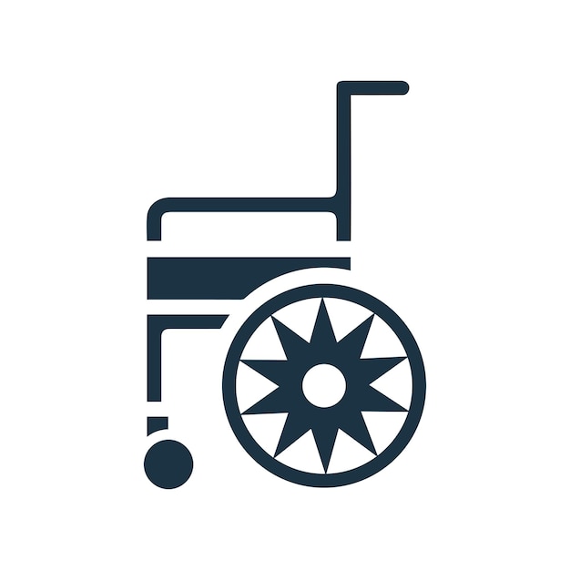 Vector iconos de sillas de ruedas amigables para discapacitados gráficos vectoriales editables sencillos