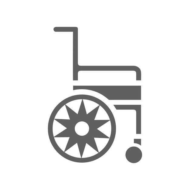 Iconos de sillas de ruedas amigables para discapacitados Gráficos vectoriales grises