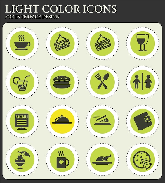 Iconos de silueta de café