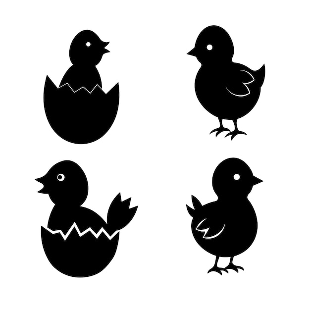 Iconos de siluetas de chicas lindas para diseños de Pascua y Primavera