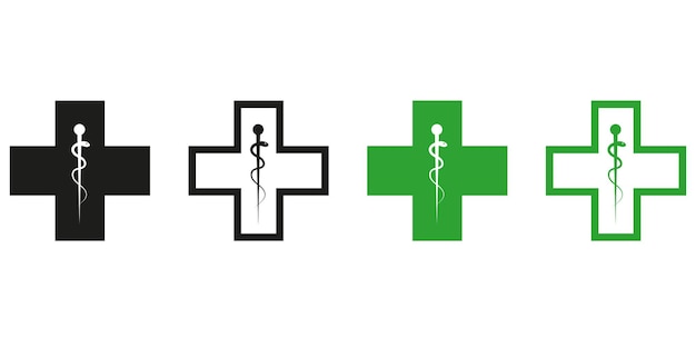 Iconos de símbolo médico. signo de atención médica. ilustración vectorial eps10