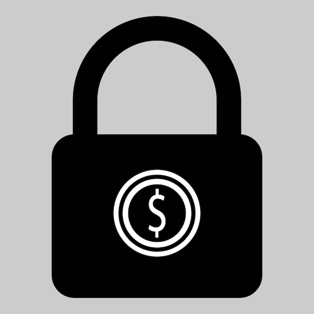 Iconos y símbolos de arte vectorial de bloqueo
