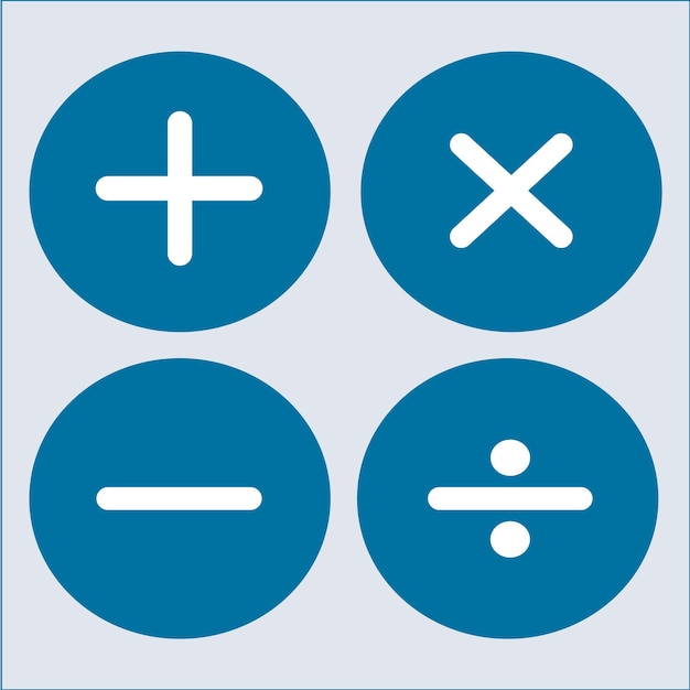 Vector iconos de los símbolos matemáticos