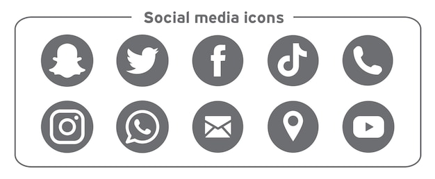 Vector iconos y símbolos de las redes sociales temas facebook youtube whatsapp y twitter