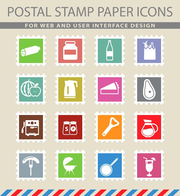 Iconos simples de comida y cocina para web