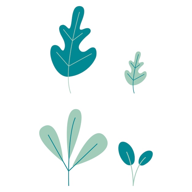 Iconos simples de plantas planas para decoración