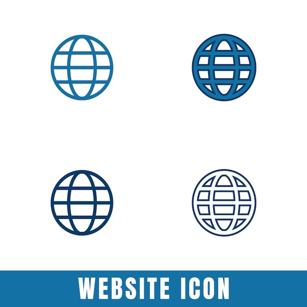 Iconos simples de sitios web en diferentes diseños de conjunto vectorial