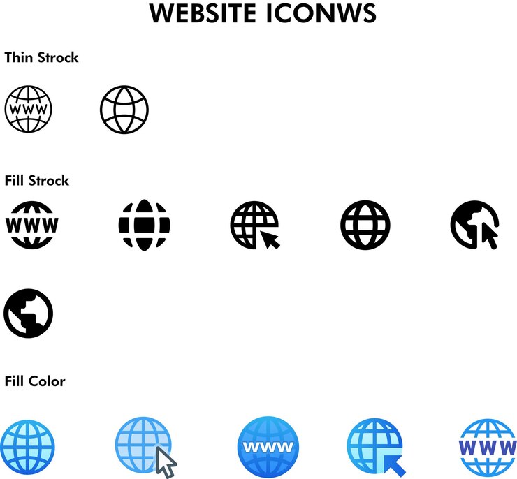 Vector iconos del sitio web conectividad moderna es la plantilla del logotipo www icon world cons globe ions