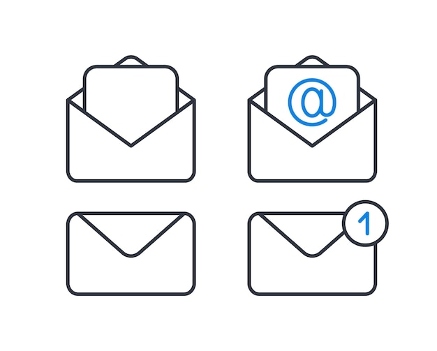 Iconos de sobre Iconos modernos de correo y mensaje nuevo