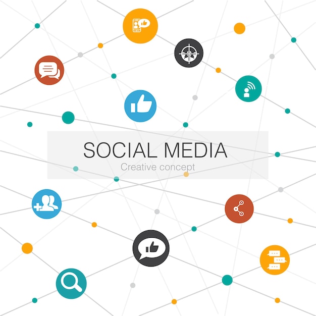 Iconos sociales simples Contiene elementos como me gusta compartir seguir comentarios