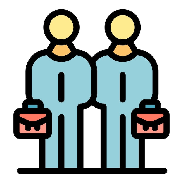 Iconos de socios comerciales Contorno de socios comerciales Iconos vectoriales Color plano aislado