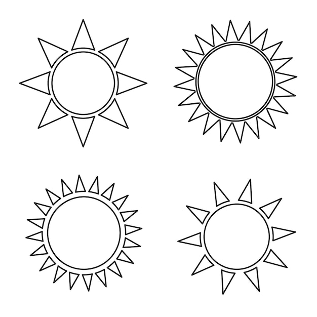 Los íconos del sol establecen los símbolos