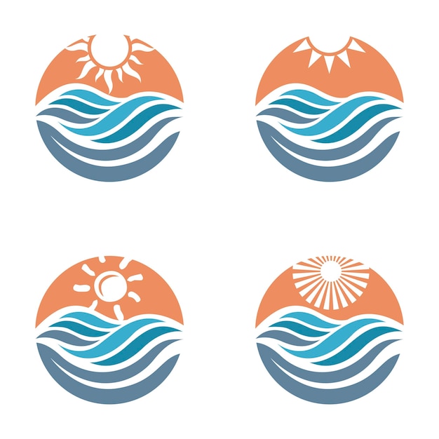 iconos de sol y mar