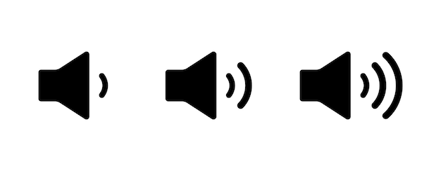 los iconos de sonido vectorial configurar el volumen hacia arriba hacia abajo o silenciar la colección