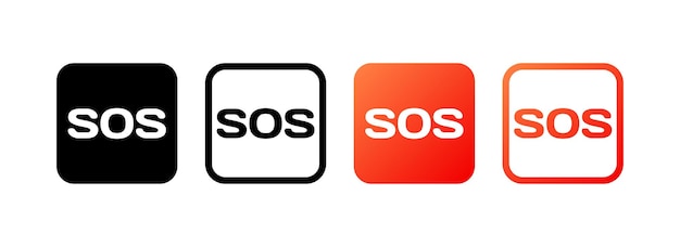 Iconos SOS de estilo diferente botones SOS rojos íconos SOS íconos vectoriales