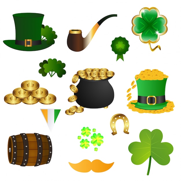 Iconos de st patrick set vector