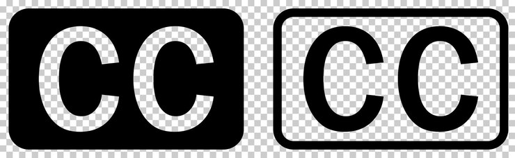 Vector iconos de subtítulos o subtítulos cerrados