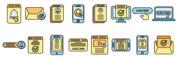 Los iconos de suscripción establecen el color del vector
