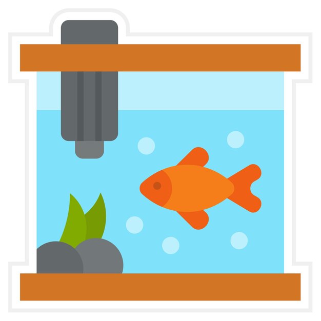 Vector iconos de tanques de peces inteligentes