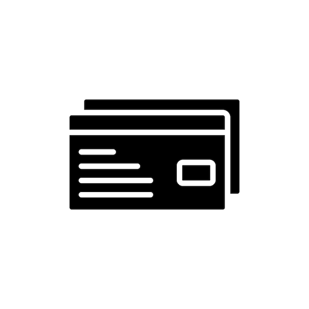 Iconos de tarjetas de crédito establecidos ATM tarjeta de débito símbolo vectorial de pago sin contacto y sin efectivo tarjeta de compras signo en estilo negro llenado y delineado