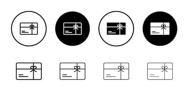 Iconos de tarjetas de regalo con un contorno y un letrero