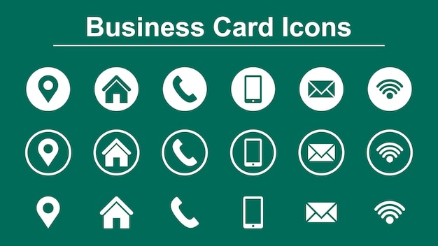 Iconos de tarjetas de visita Arte vectorial
