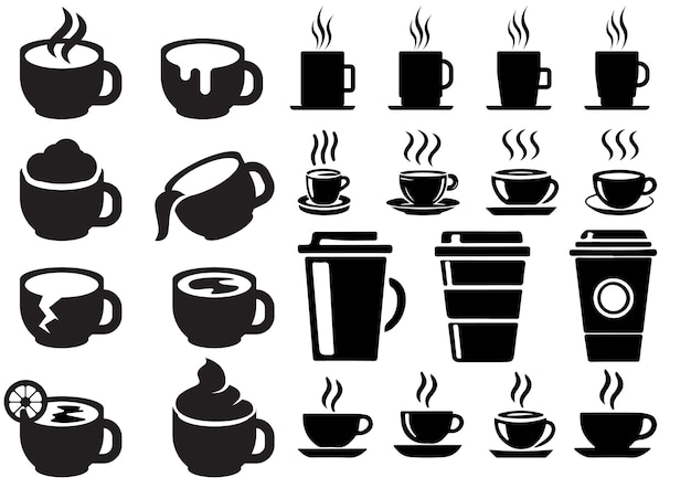 Iconos de tazas de café y té