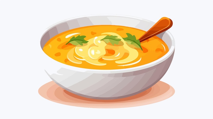 Vector iconos de tazón de sopa dibujos animados aislados por vectores transparentes